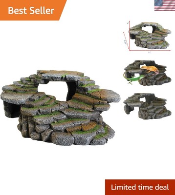 Reptology Shale Scape Step Ledge & Cave Hideout   Decorative Resin for Aquari...