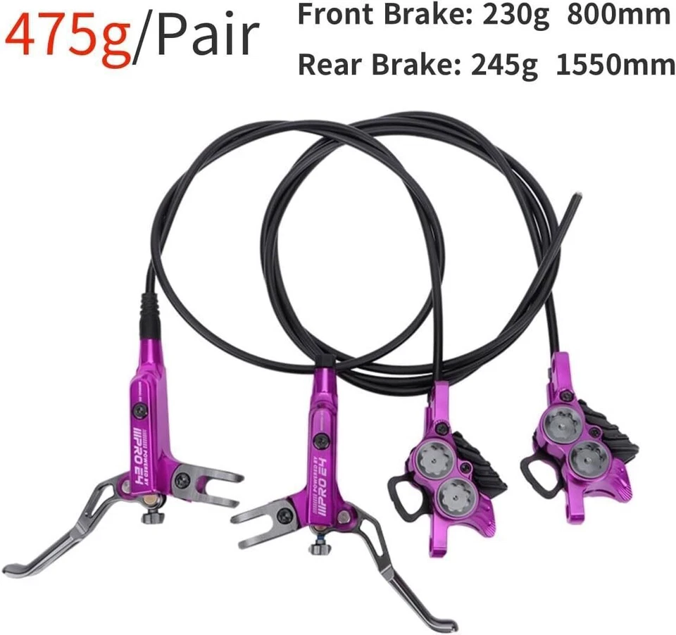 IIIPRO E4 Hydraulic Disc Brake Set 4 Piston Left Front & Separate Right Rear MTB - Image 3 of 4