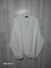 Nautica Sweatshirt Mens XL White Classic Logo Outdoor Pullover Crewneck NWT