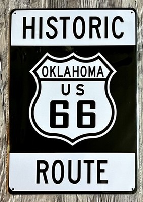 Historic Route 66 Oklahoma 8 x 12 Novelty Metal Sign New Shrink-wrapped