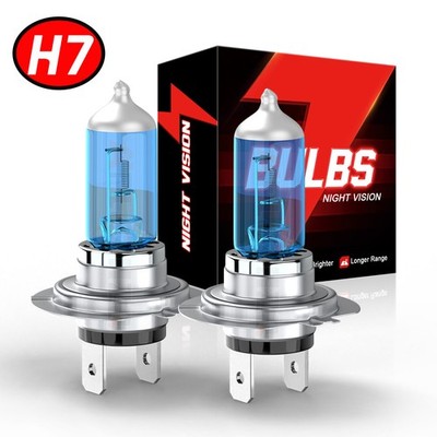 PAIR Super Bright H7 Halogen Headlight Bulbs Conversion Kit High Low Beam White