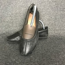 Clarks Soft Cushion Black Leather Slip On Comfort Ballet Flats Loafers Womens 8