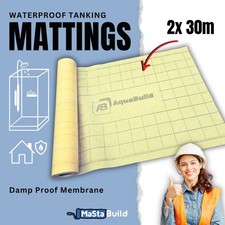 Waterproof Tanking Matting Mebrane Crack-bridging Vapour Barrier AQUA Fleece 60m