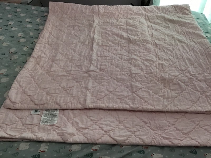 Simply Shabby Chic Hand Stitched  Pink Velvet Quilt - Full/Queen-Never used