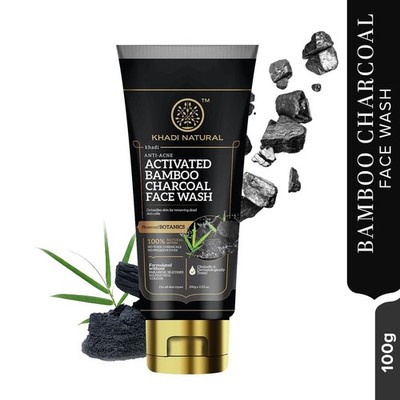 Khadi Natural Activated Bamboo Charcoal Foaming Face Wash 100g