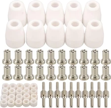 60pcs PT-31 Nickel Plated Extended Air Plasma Cutting Nozzle Electrode Consumabl