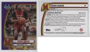 2024-25 Bowman U Chrome Purple Refractor /399 Derik Queen #19