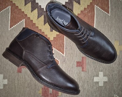  New! Josef Seibel Earl 04 Men's 9.5 US 43 EU Chukka Leather Boots Brown/Navy
