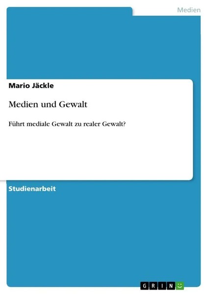 Mario JäCkle | Medien Und Gewalt | Taschenbuch | Deutsch (2008) | 16 S.-image