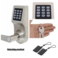 4-in-1 Electronic Door Lock Unlocked by Password RF Card Remote Control Key Home