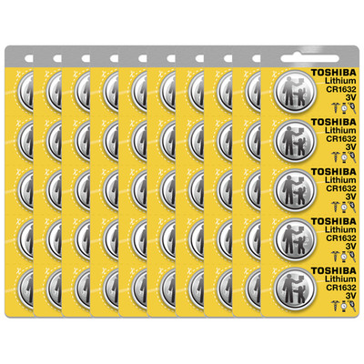 Toshiba CR1632 3V Lithium Coin Cell Battery (50 Batteries)