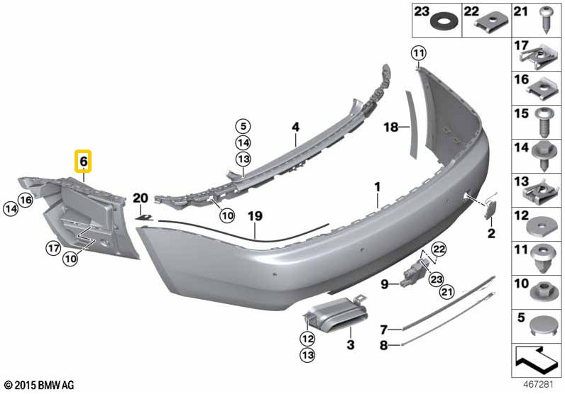 2017-2023 Rolls Royce Dawn RR6 Rear Right Bumper Bracket Mount Support OEM