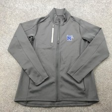 Memphis Tigers Jacket Womens Large Gray Full Zip NCAA College Antigua Tiger Logo