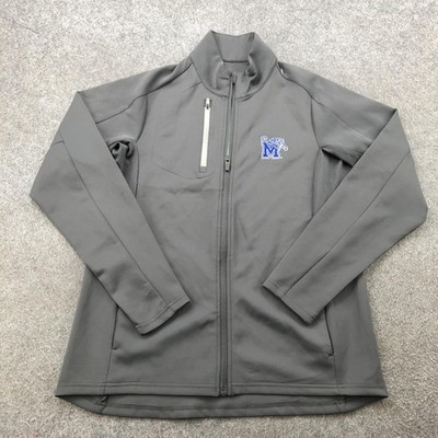 Memphis Tigers Jacket Womens Large Gray Full Zip NCAA College Antigua Tiger Logo