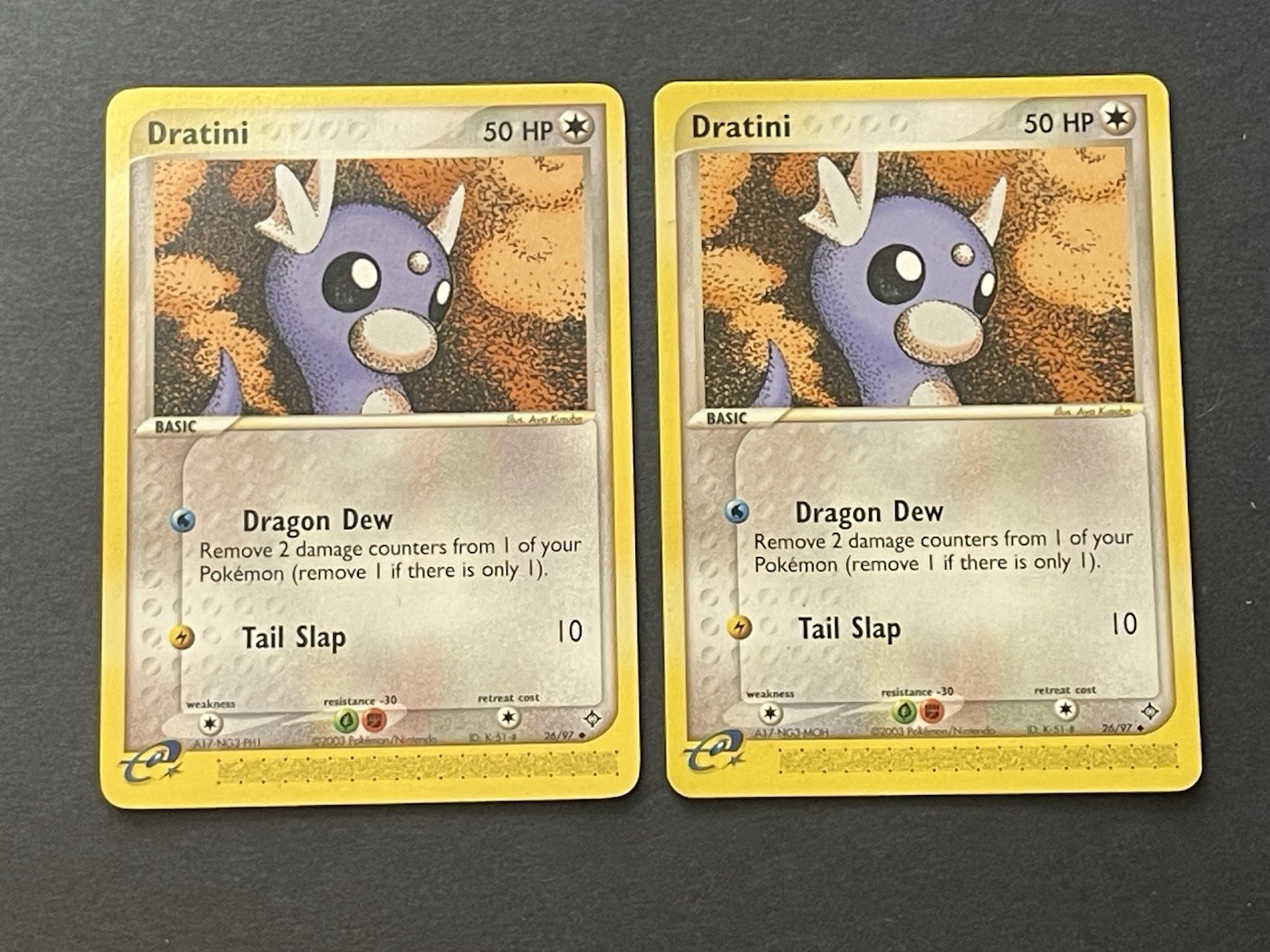 Dratini 26/97 Pokemon Card Genuine EX Dragon E-Reader Regular Uncommon LP x2