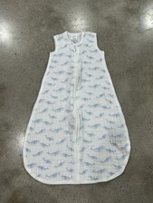 Aden  Anais Muslin Sleep Sack - White And Blue Whales Size S Lightweight Summer