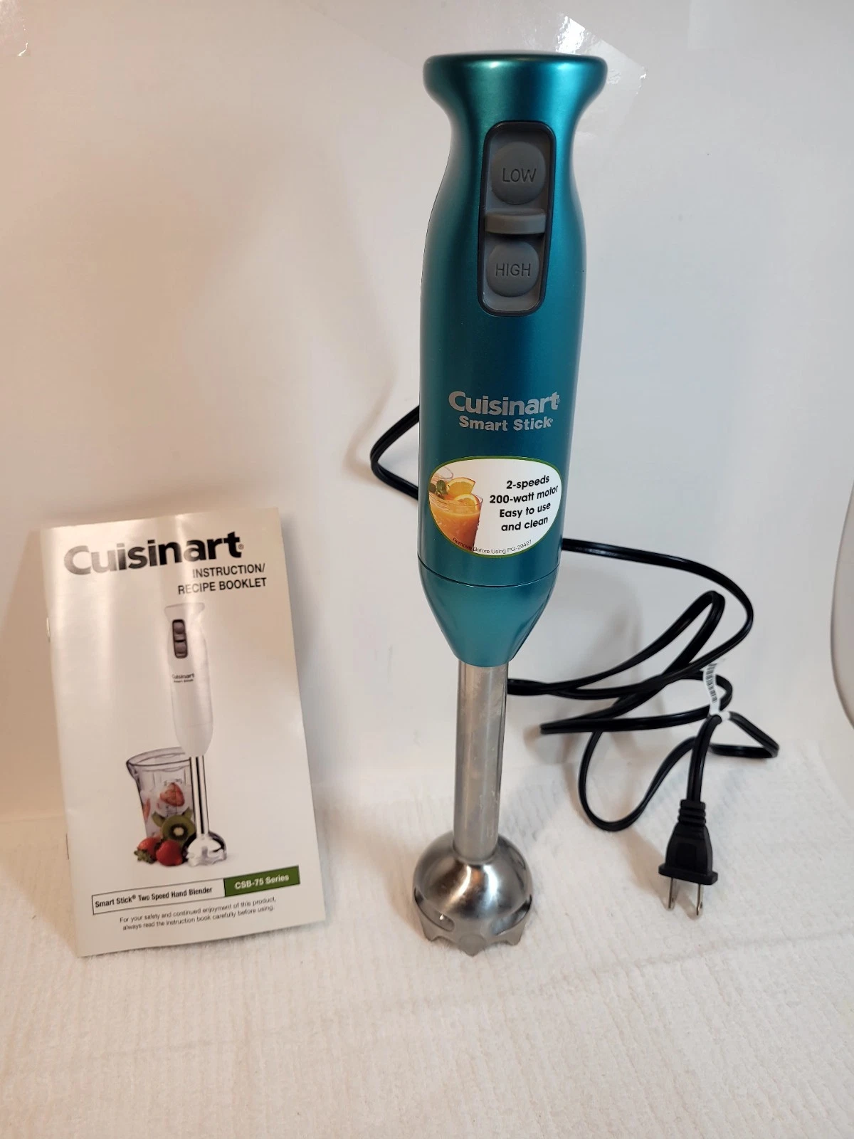 Cuisinart Model CSB-75 Smart Stick 2-Speed Immersion Hand Blender Turquiose
Opens in a new window or