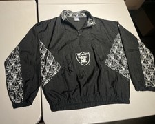 Vintage 90 s Oakland Raiders Jacket Logo Print Pro Line Apex One White Black