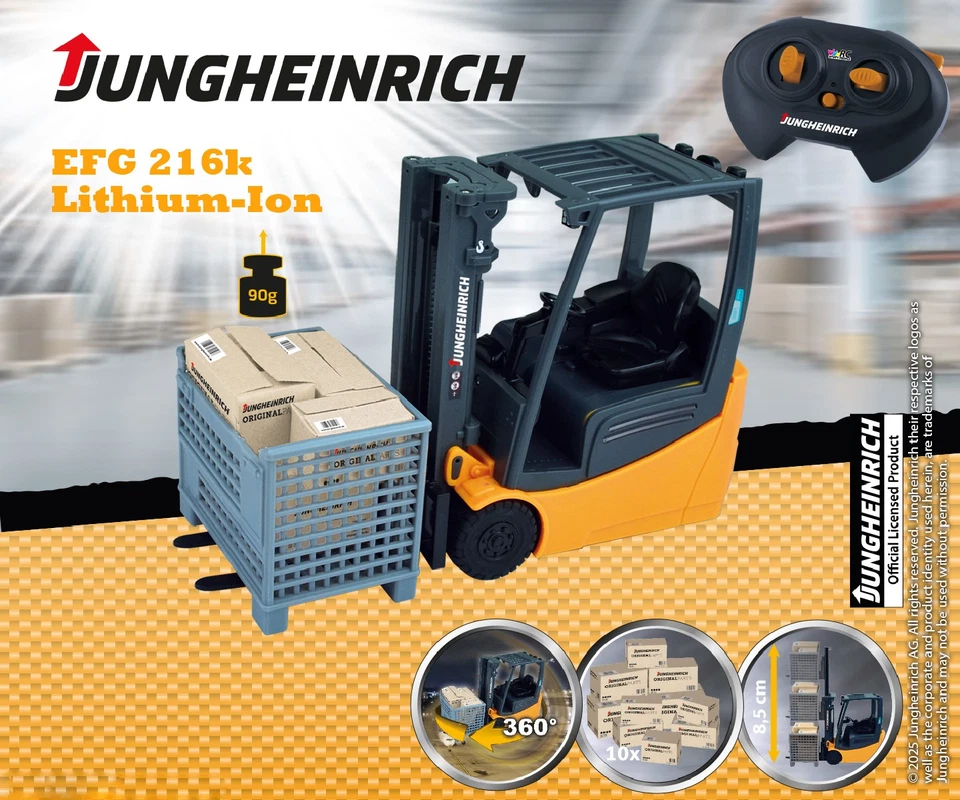 Happy People RC Jungheinrich Gabelstapler 1:16 2,4 GHz mit Palette & Kartons - Bild 2 von 4