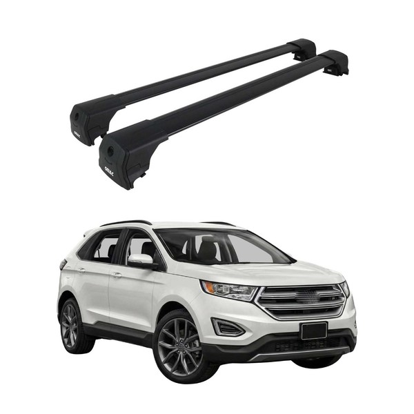 DachträGer GrundtäGer FüR Ford Edge II 2015-2023 75Kg Aluminium Schwarz 2 Tlg-image