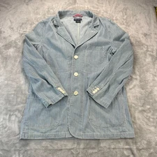 Vintage Daniel Cremieux Hickory Stripes French Work Jacket Mens Size 2XL Blue