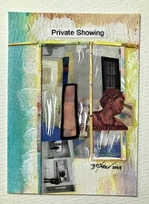 Private Showing - Original ACEO Art Handcrafted Collage Mixed Media Surrealism