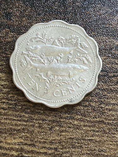 2000 Isole Bahamas 10 dieci centesimi pesce AU quasi non circolata moneta rara TC4304* - Foto 1 di 2
