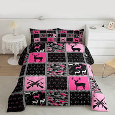Queen Size Cute Deer Bedding Set Boys Girls Deer Hunting Camo Comforter Set for