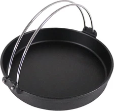 Chubu Tokiwa Iron Sukiyaki Pot With Black Handle, 26Cm, Fc150, Japan, Qsk35026_
