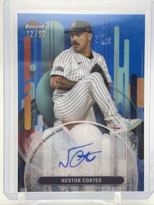 2025 Topps Finest - Finest Autographs Nestor Cortes #FA-NC Blue Refractor /99 