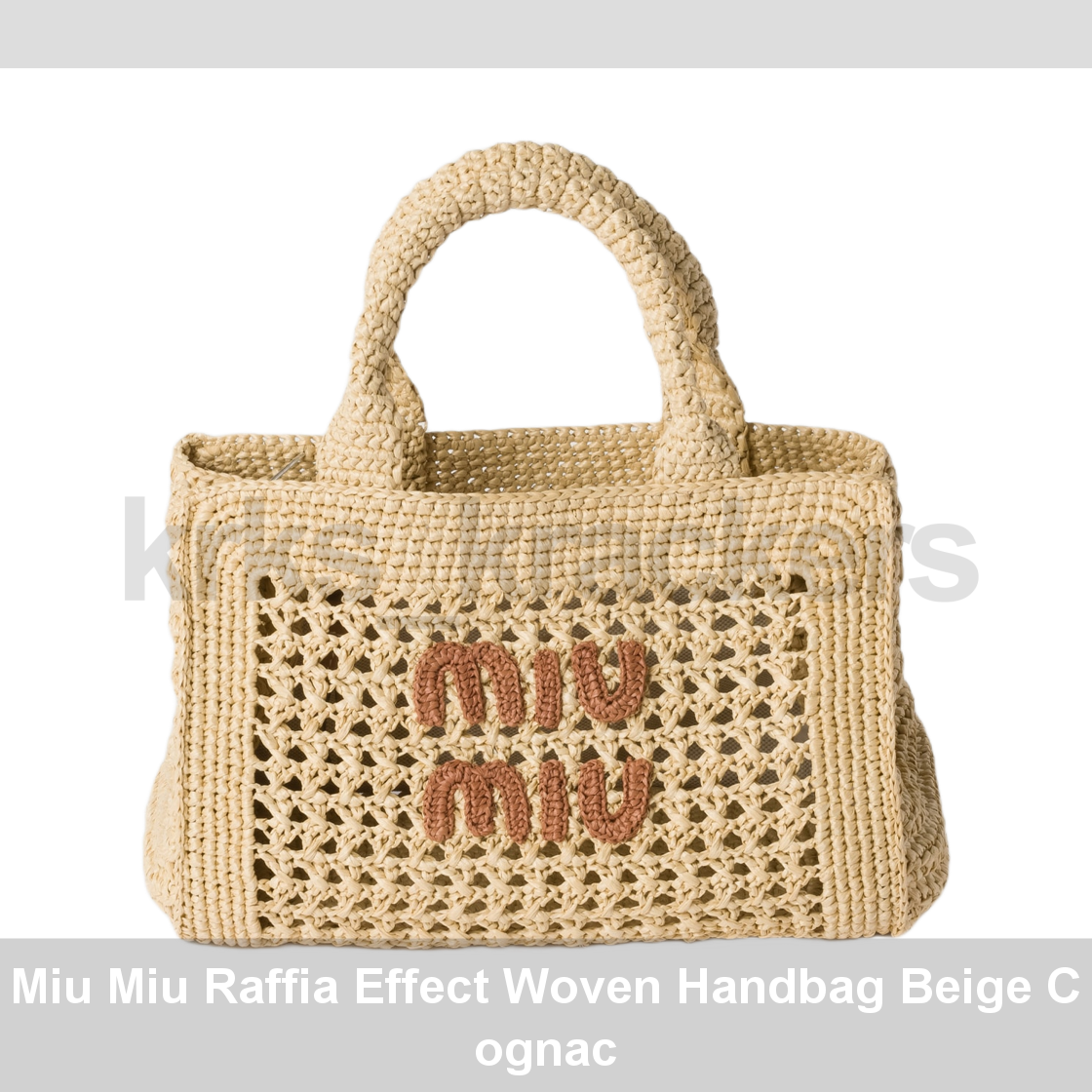 ハンドバッグ Miu Miu Beige and Brown Raffia Handbag Miu Miu Raffia Effect Woven Handbag Beige Cognac | eBay