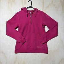 Carhartt Women  s XS Pink Quarter Zip Hoodie Sweatshirt Fleece Workwear Pullover