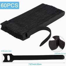 60 PCS 8 Inches Reusable Cable Ties, Adjustable Cord Straps Wire Organizer Cord