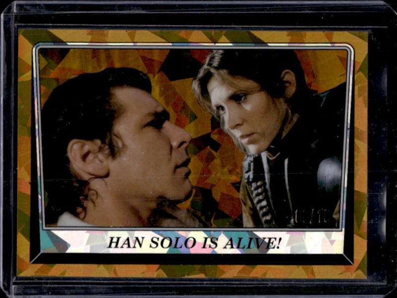 2023 Topps Chrome Sapphire Star Wars: ROTJ Han Solo is Alive! Gold #/15