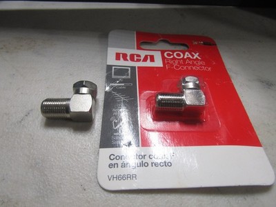 2 RCA Coax Right Angle Connecttors Both New 1 in Orignal Box 1 Out of The Box