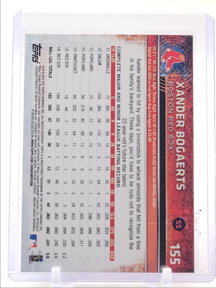 XANDER BOGAERTS 2015 TOPPS OPENING DAY GOLD CUP BASEBALL RED SOX Q3387 - Image 2 of 2