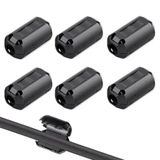 6pcs black ferrite toroidal core cable clip, ferrite ring core, RFI EMI noise...