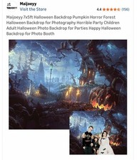 Halloween Village Background Jack-O'-Lantern Pumpkin Party Photo Backdrop 84x60