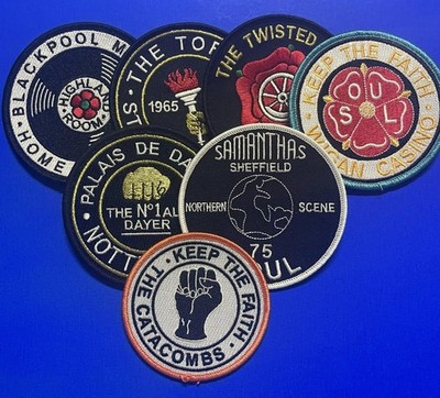 NORTHERN SOUL AUFBÜGLER PATCH SET - 7 UK SOUL CLUB PATCHES