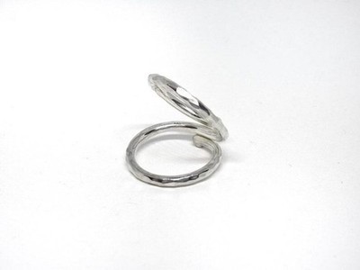 Adjustable 925  Sterling Silver Splint Ring for  Joint Support Hammered Band