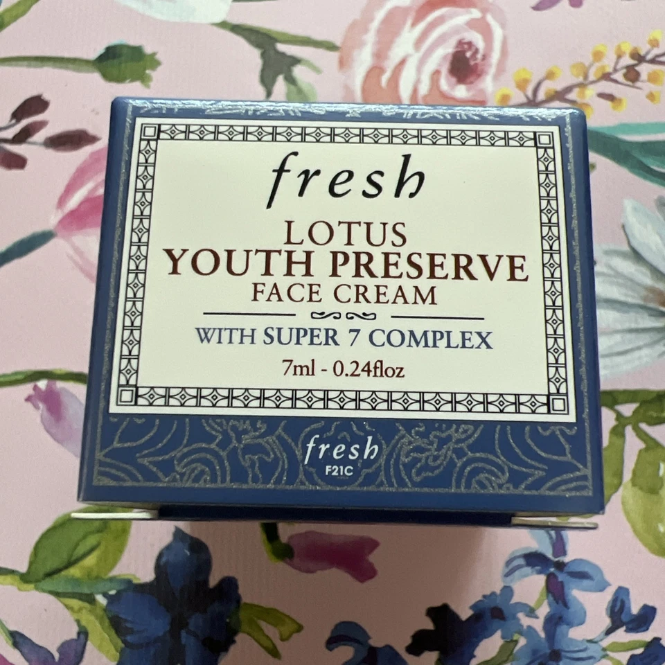 FRESH Lotus Youth Preserve Face Cream with Super 7 Complex; 7 mL Mini New in Box - Image 3 of 4
