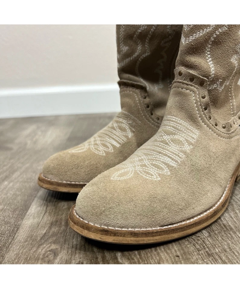 Botas occidentales Bronx para mujer de cuero crema nuevas con caja talla 36/6,5 Foto 2 de 4