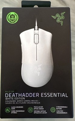 Razer DEATHADDER ESSENTIAL Ergonomic Wired Optical Gaming Mouse - WHITE