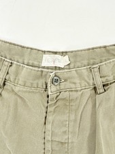 Vintage 90s J Crew Made In USA Pleated Chino Pants Olive Khaki Cotton Button Fly