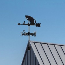 Cat Weathervane Roof Decoration Accessories Iron Art Gift Weathercock Metal