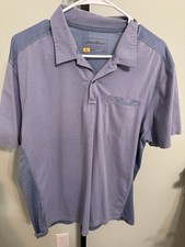 Eddie Bauer Travex polo mens L blue mesh back