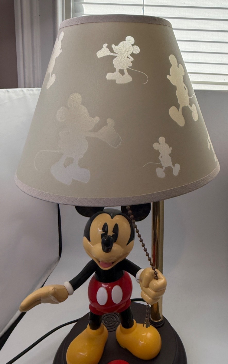 Vintage Disney Mickey Mouse Lamp Talking And Lights Tested Working