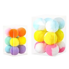 12 Pcs Small Pompom Balls for Cat Plush Ball for Kittens Quiet Ball Colorful for