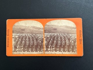 Antique GARDINER MASSACHUSETTS FIRE DEPARTMENT Stereoview Photograph #1