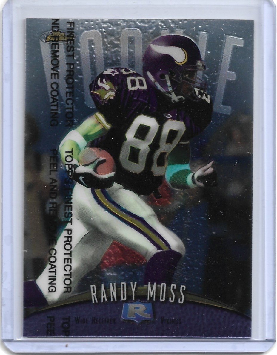 Randy Moss 1998 Topps Finest rookie #135- with protector peel